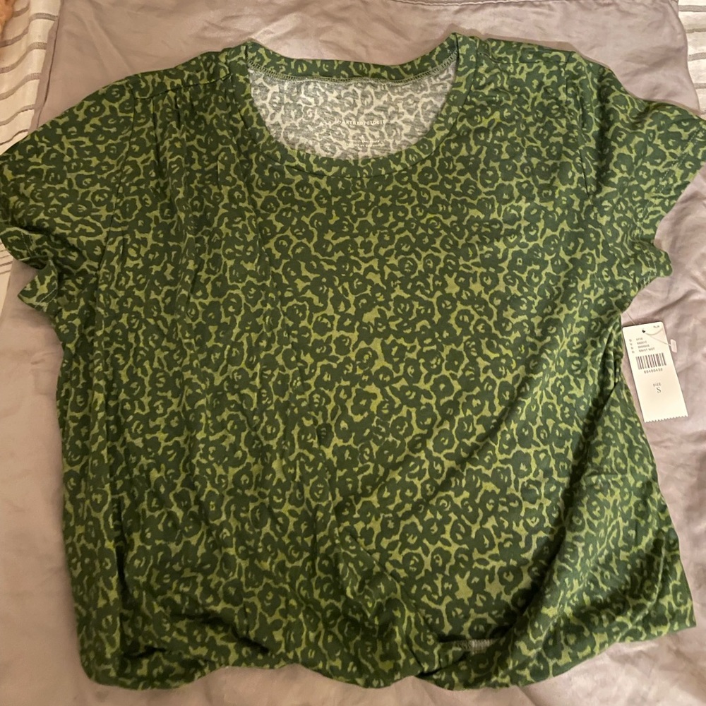NWT cute green print Anthropologie top size small.